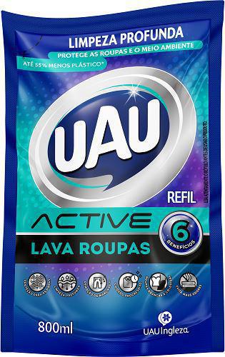 LAVA ROUPAS LIQUIDO UAU REFIL 750ML ACTIVE