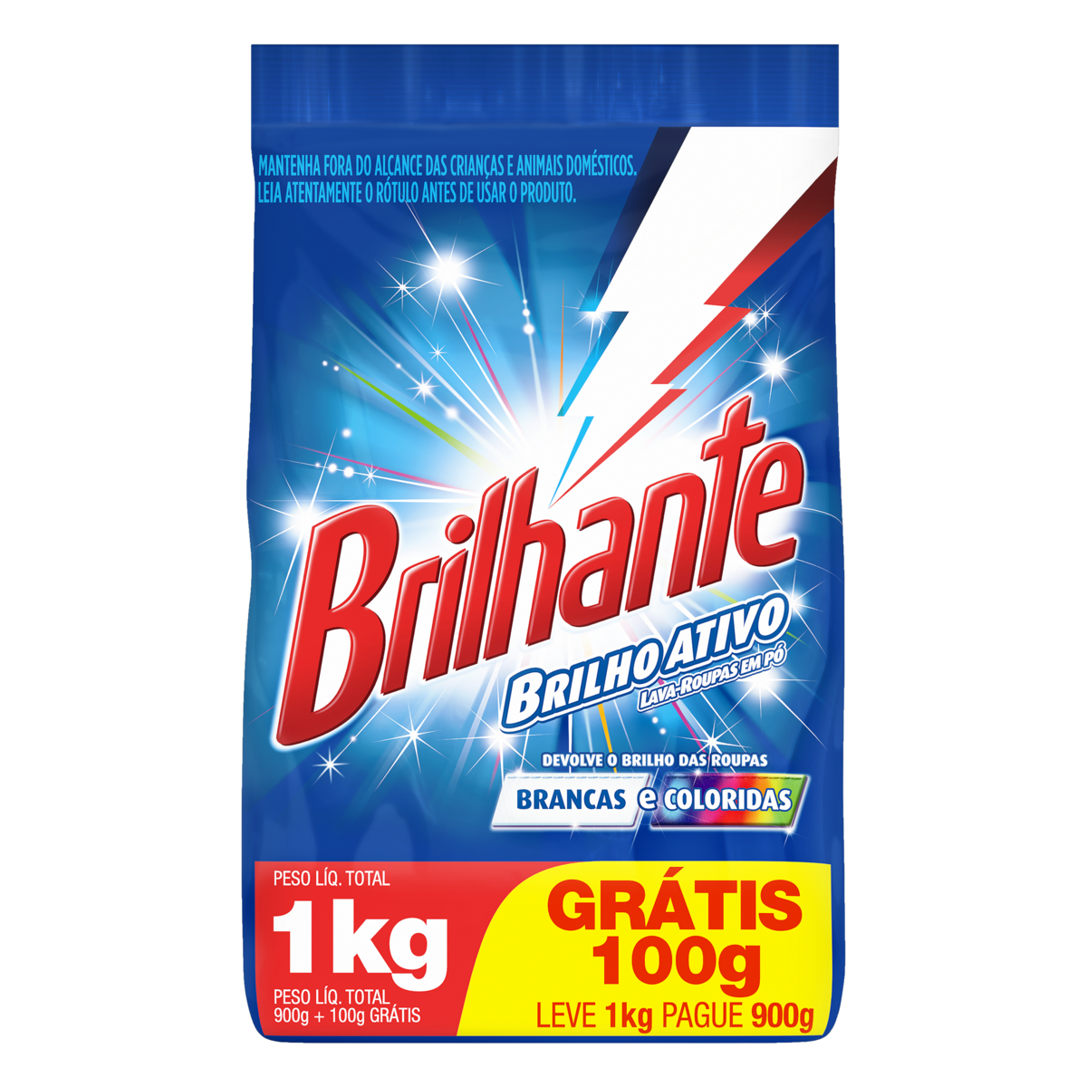 SAB PO BRILHANTE LEVE 1KG PAGUE 900G