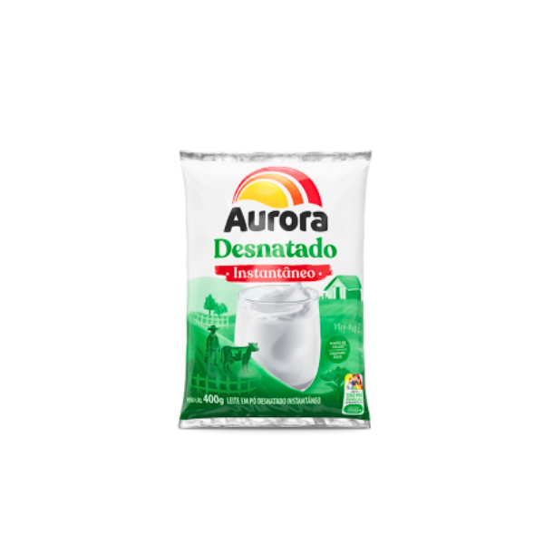 LEITE EM PÓ AURORA DESNATADO 400G VERDE