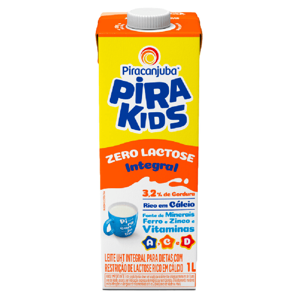 LEITE PIRACANJUBA KIDS INTEGRAL ZERO LACTOSE 1L