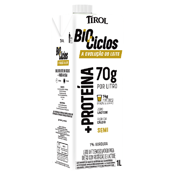 Leite Tirol Semidesnatado Biociclos + Proteína 1 Litro