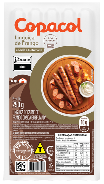 Linguica Frango Cozida Def 250g Copacol