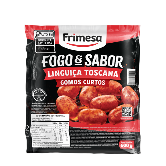 Linguica Toscana Frimesa 600G Gomos Curtos