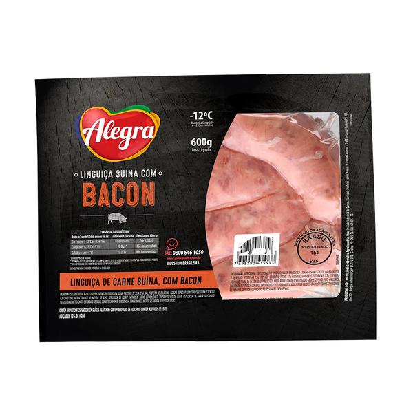 Linguica Suina Com Bacon Aurora 600g