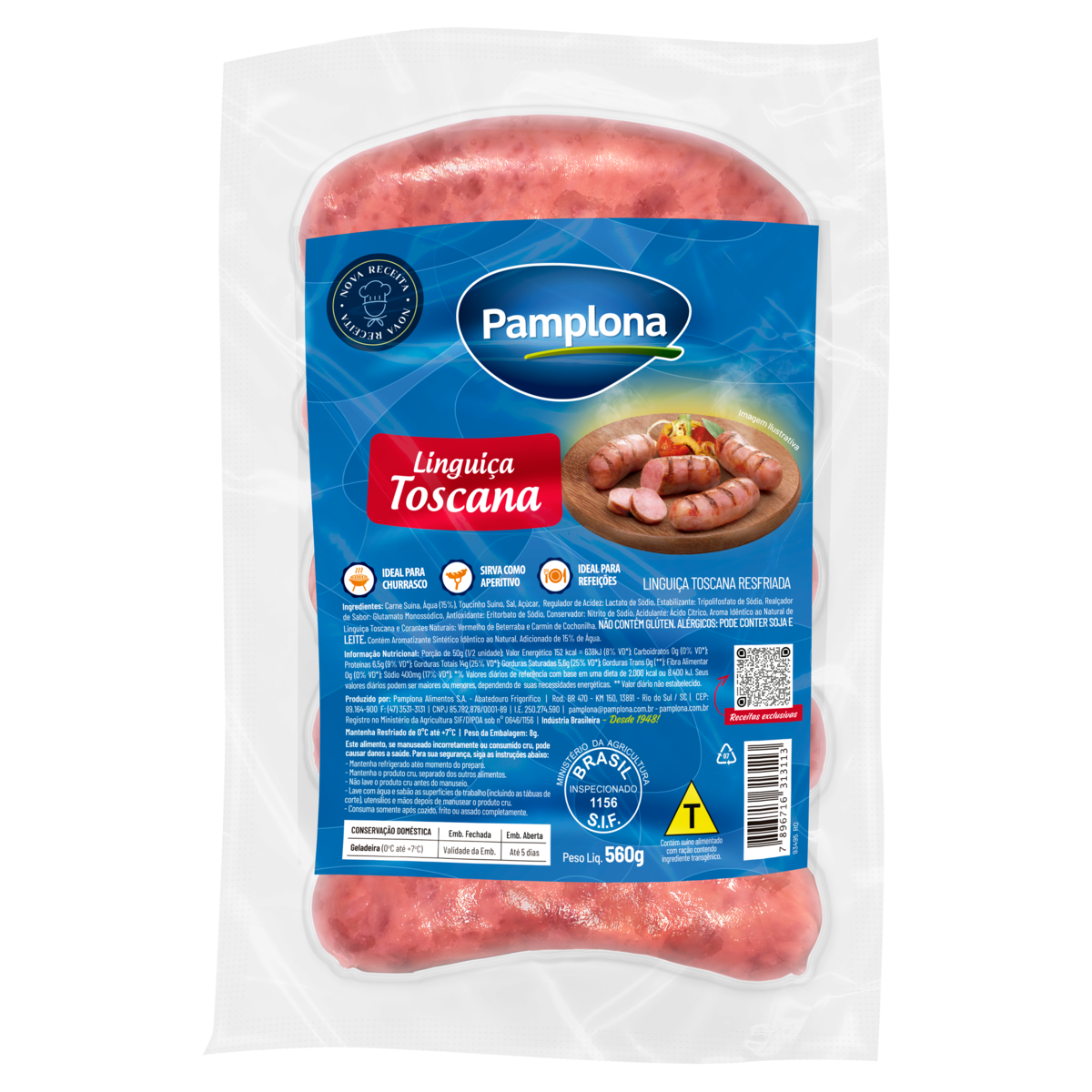 Linguiça Toscana Pamplona Resfriada 560g