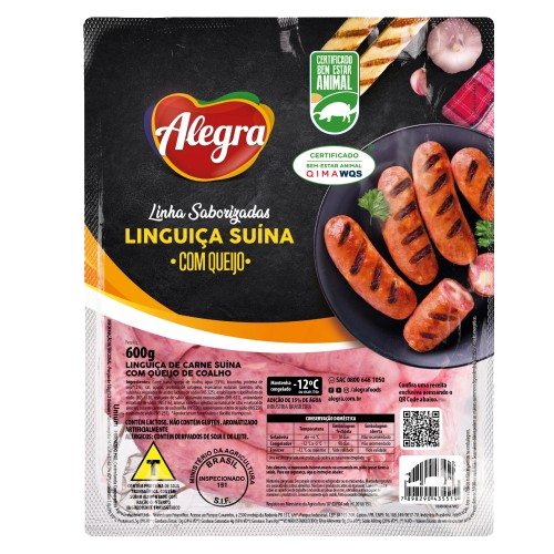 LINGUICA SUINA COM QUEIJO COALHO ALEGRA 600GR