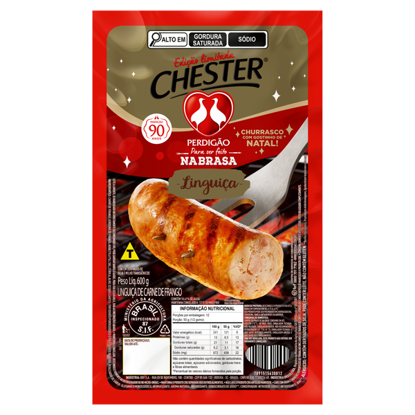 LINGUICA FRG CHESTER PEREDIGAO PCT  600G