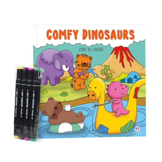 Livro Colorir Comfy Dinosaurs