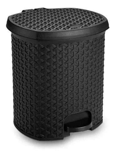 LIXEIRA PLAST NITRON PRETO 6L