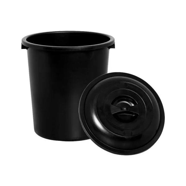 CESTO FECHADO PLASNEW PRETO C TAMPA PRETA 27 LTS