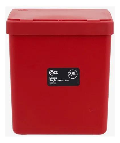 LIXEIRA COZA 2 5LT VERMELHO
