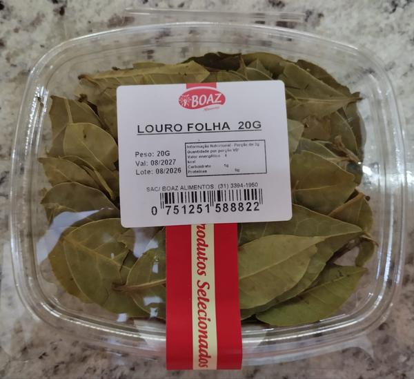 FOLHA DE LOURO 20G BOAZ ALIMENTOS