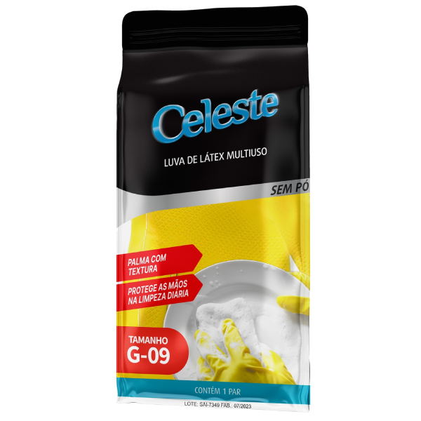 LUVA MULTIUSO LATEX CELESTE G PAR 