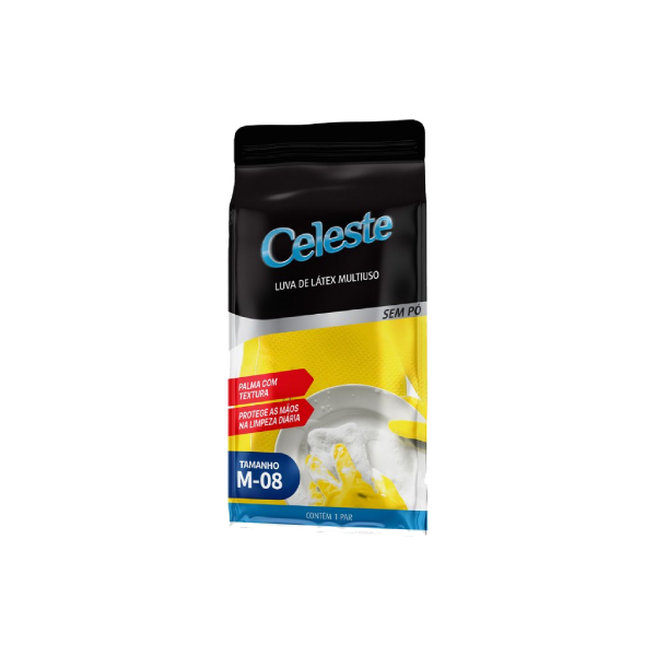 LUVA MULTIUSO LATEX CELESTE M PAR 