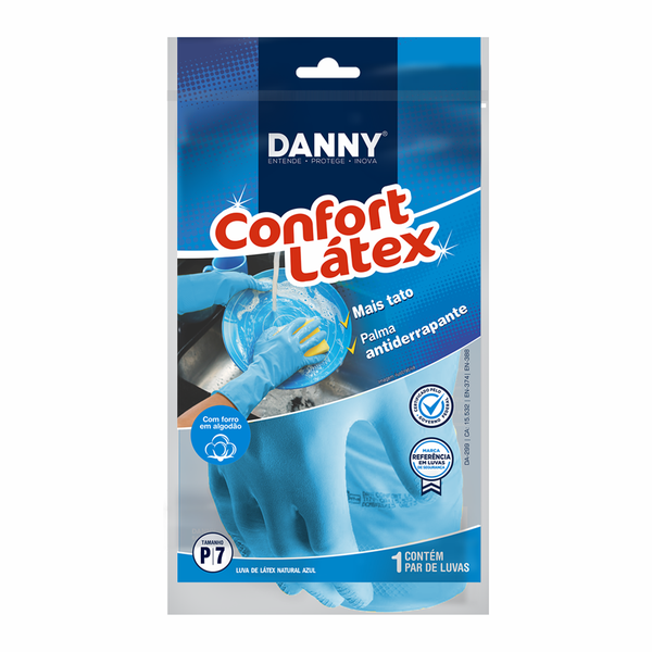 LUVA LATEX DANNY AZUL CONFORT M C/12