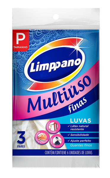 LUVA FINAS MULTIUSO P LIMPPANO C/6