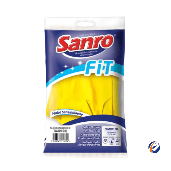 Luva Latex Sanro Fit am g