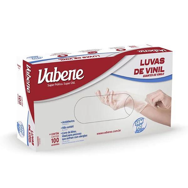 LUVA PROCED VINIL VABENE M C/ 100 SEM PO