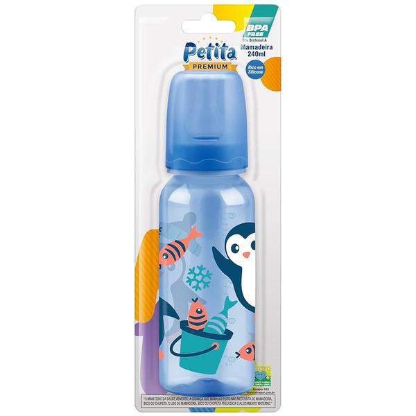 MAMADEIRA BICO PVC AZUL 240ML PETITA