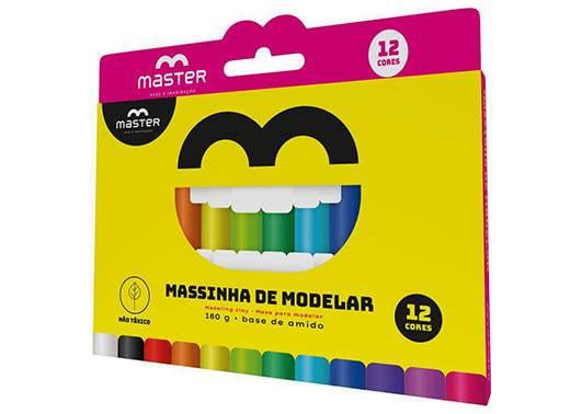 MASSA DE MODELAR MASTER C/12 CORES 180G