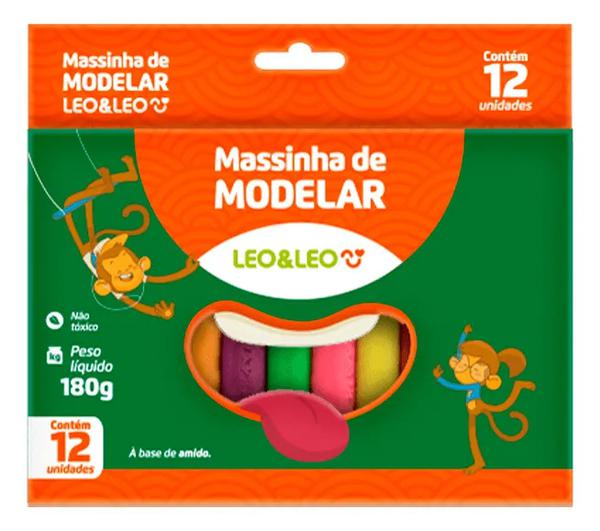 MASSA DE MODELAR 12 CORES LEO&LEO