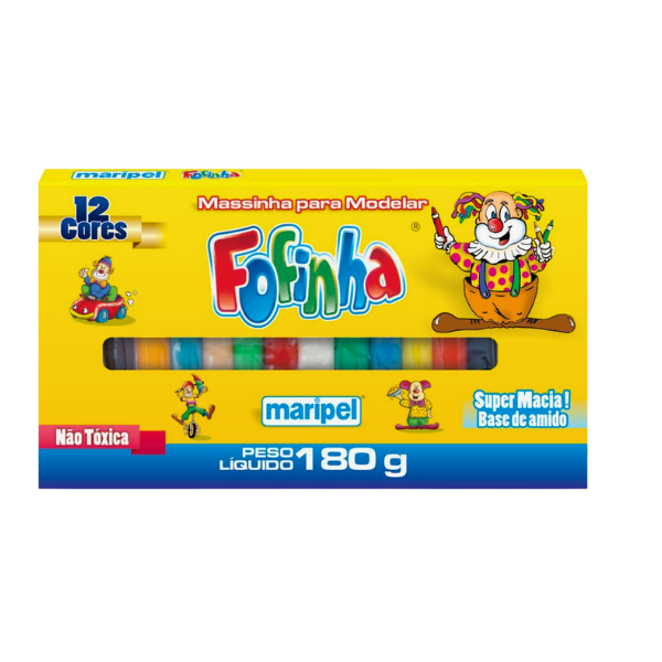 MASSINHA DE MODELAR FOFINHA MARIPEL 12 CORES 180G