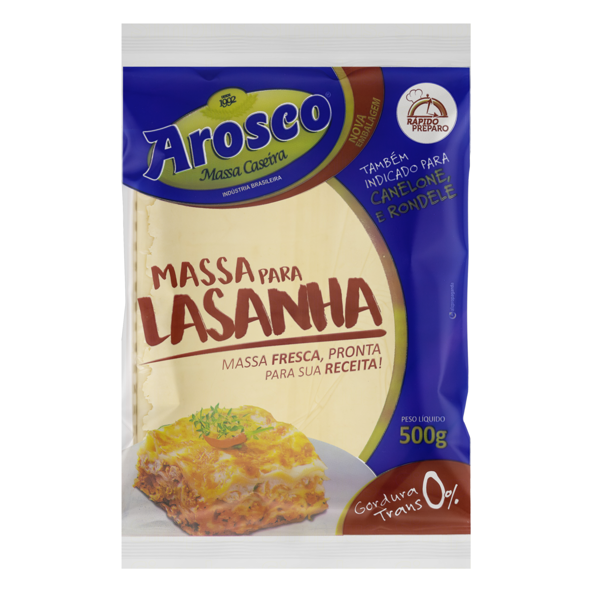 Massa Pronta Lasanha Arosco 500g