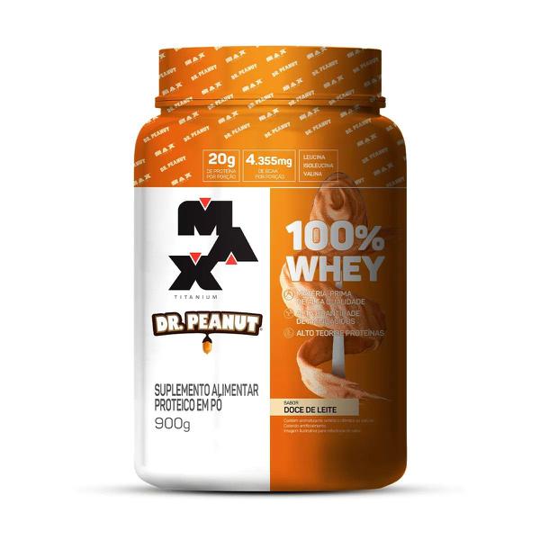 Suplemento Po Whey Max Titanium 100 Pt 900g Doce de Leite