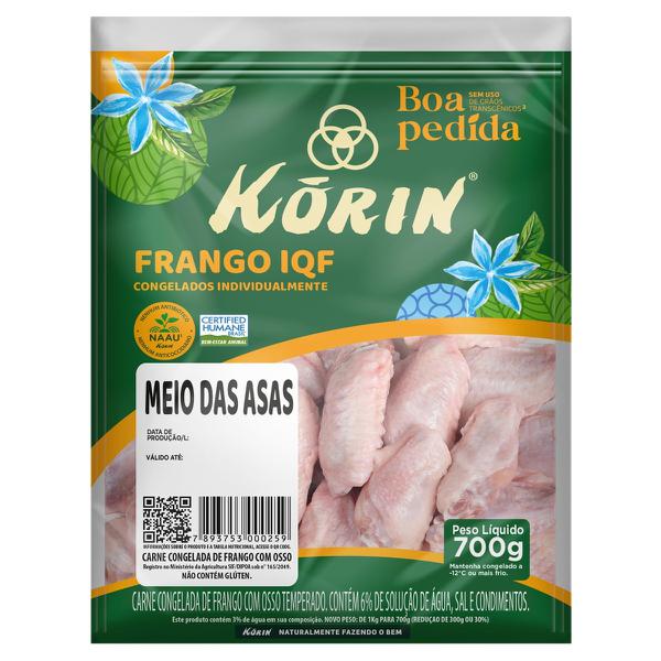MEIO DA  ASA DE FRANGO IQF KORIN 700G