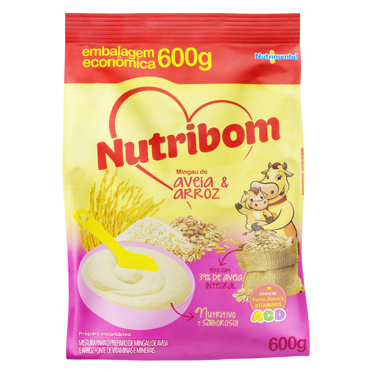 MINGAU NUTRIBOM AVEIA/ARROZ 600G