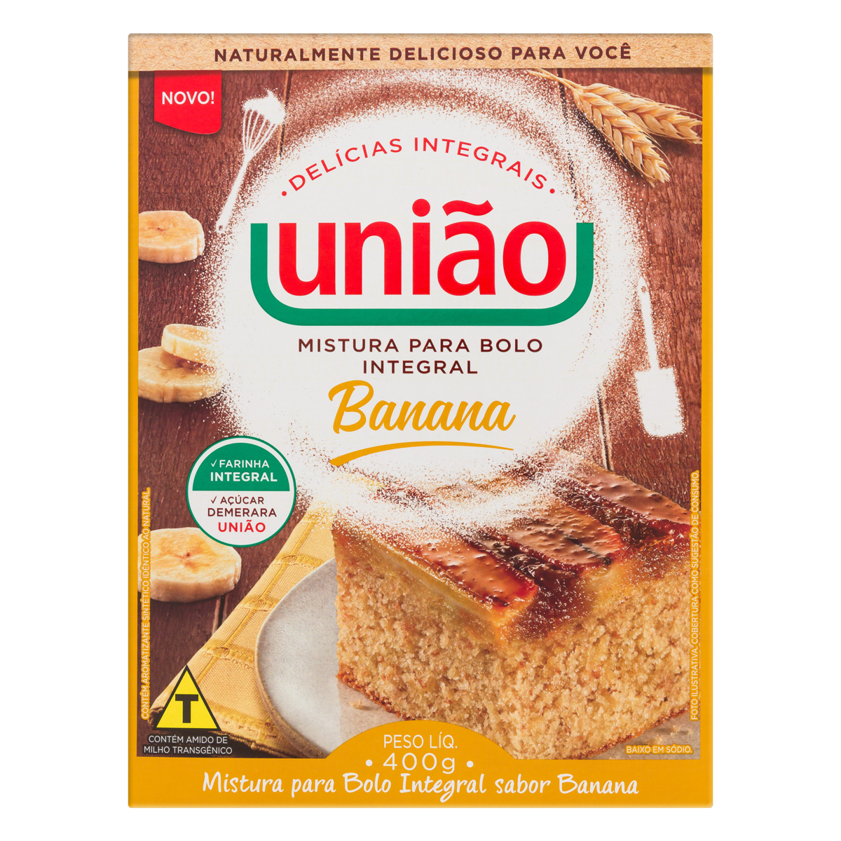 MISTURA PARA BOLO UNIAO BANANA INTEGRAL 400G