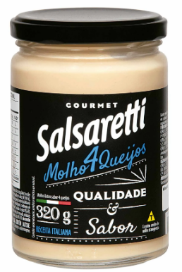 MOLHO SALSARETTI 320G VIDRO 4QUEIJO