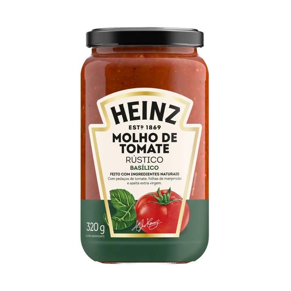 MOLHO DE TOMATE HEINZ BASILICO RUSTICO VD 320GR