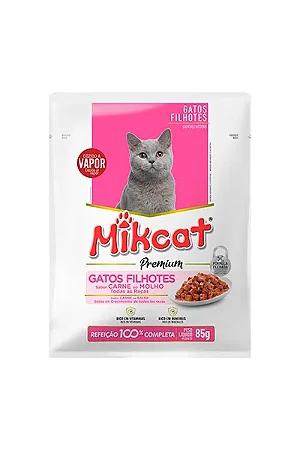 RACAO MIKCAT FILHOTE CARNE 85G