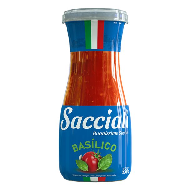 MOLHO BASILICO SACCIALI VIDRO 500G