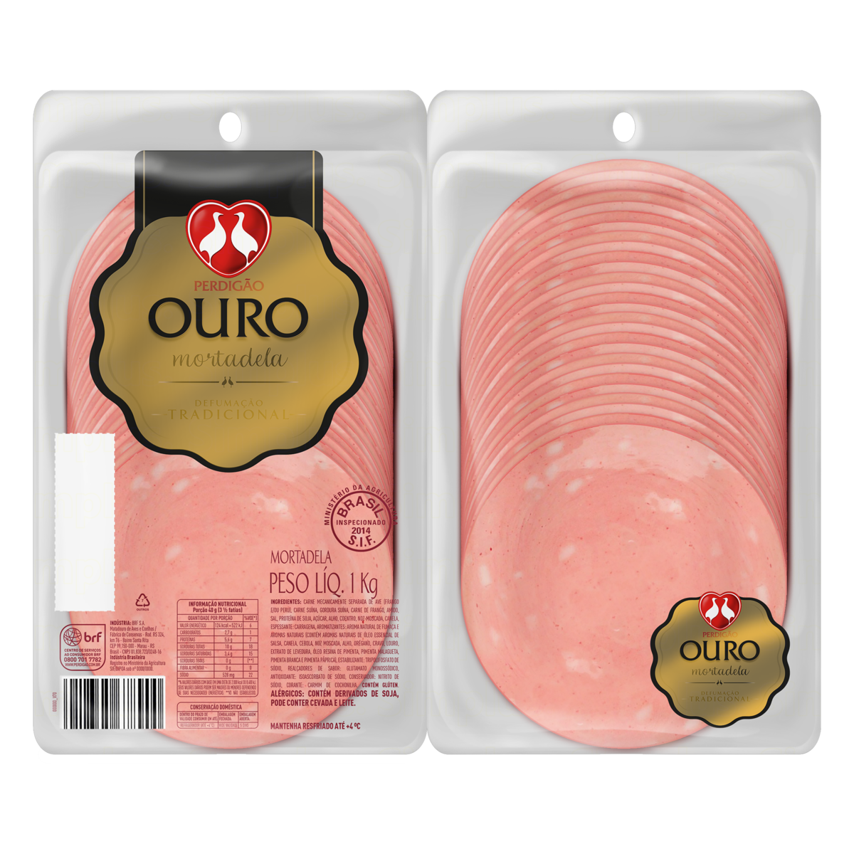 MORTADELA OURO PERDIGAO FATIADA 1KG
