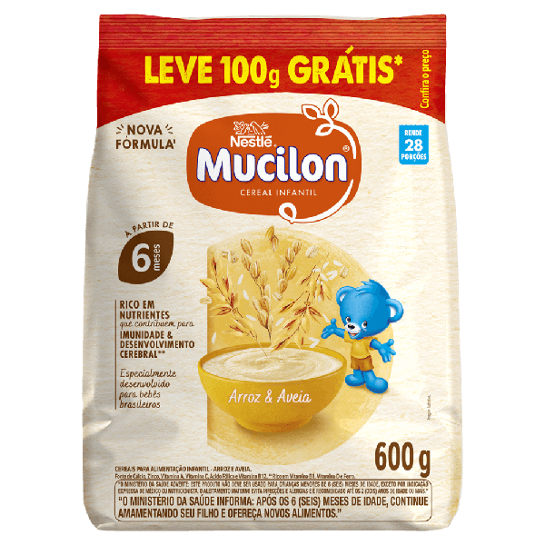 MUCILON ARROZ E AVEIA L600P500G