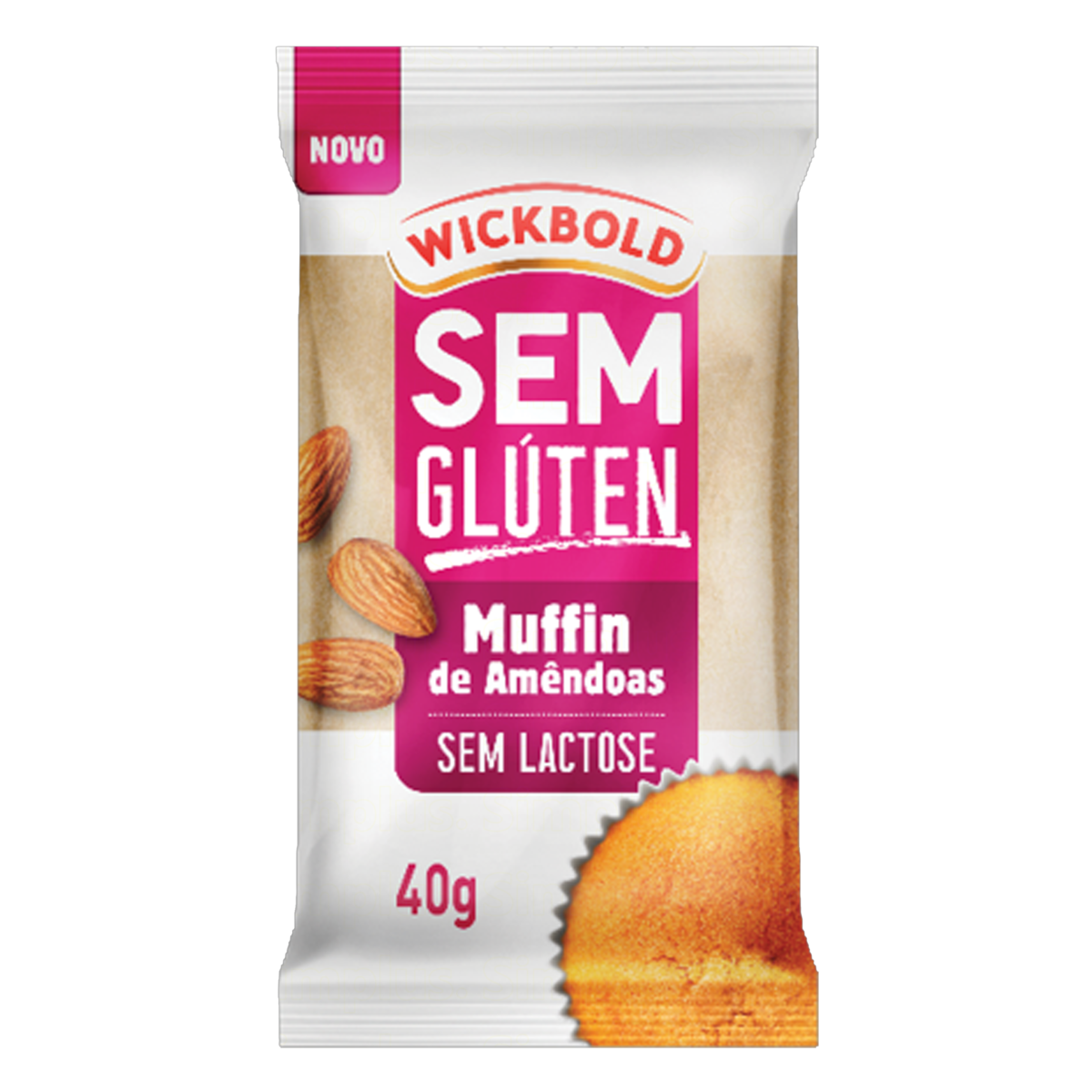 MUFFIN WICK BOLD SEM GLUTEN AMENDOAS 40G