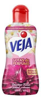 Limpador Perfumado Veja Gotas de Perfume 100ml Quartzo Rosa - Jasmim - Rosa