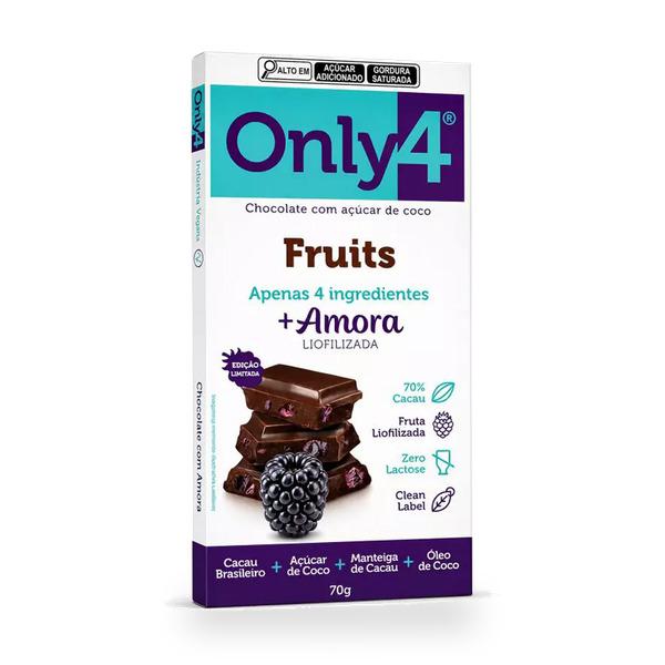 CHOC.ONLY4 70% CACAU 70G FRUITS FRAMBOESA
