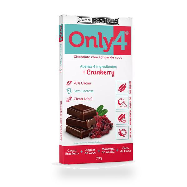 CHOC.ONLY4 70% CACAU 70G FRUITS MORANGO