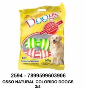 OSSO DOOGS NO 3/4 COLORIDO 60G