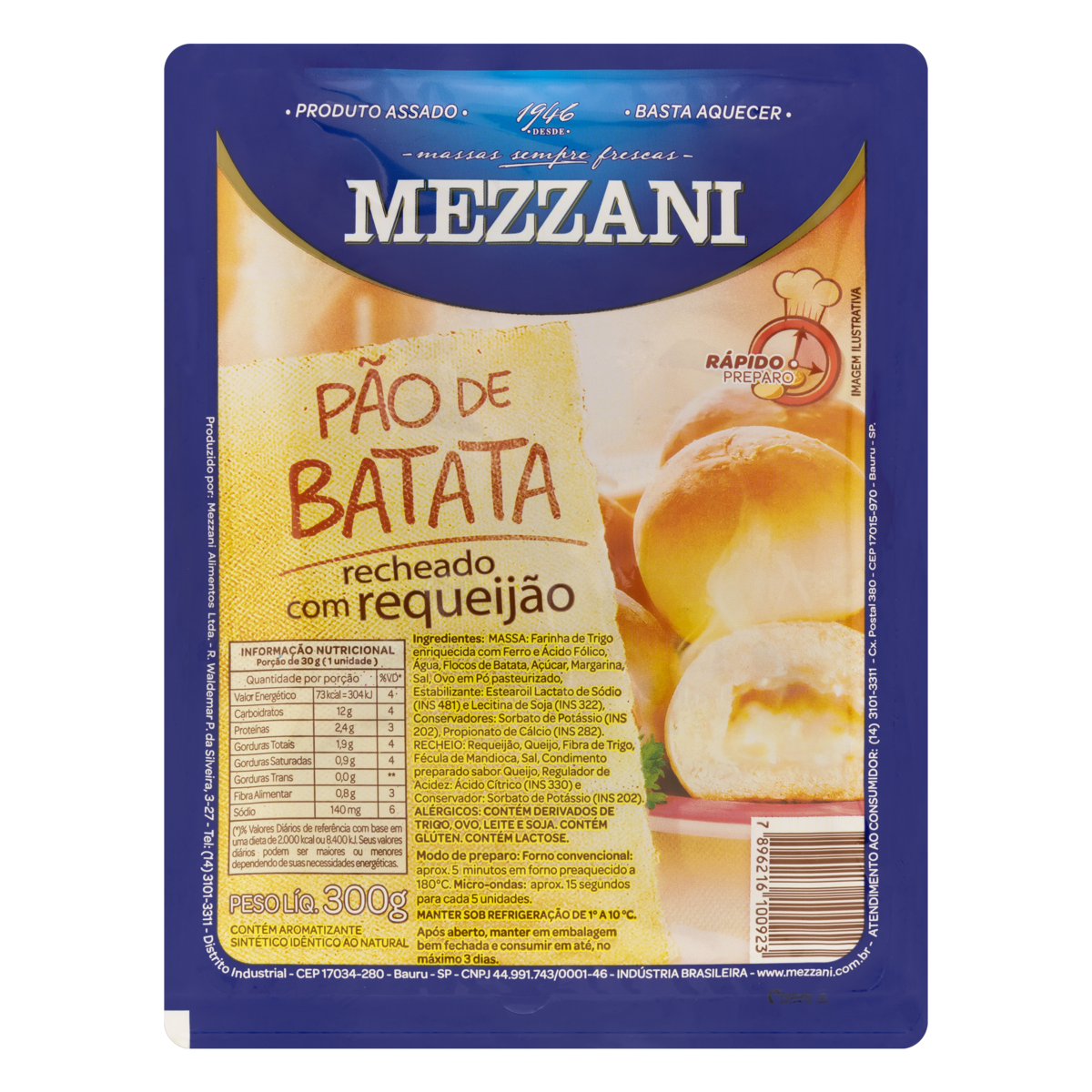 Pão de Batata Mezzani 300g Req