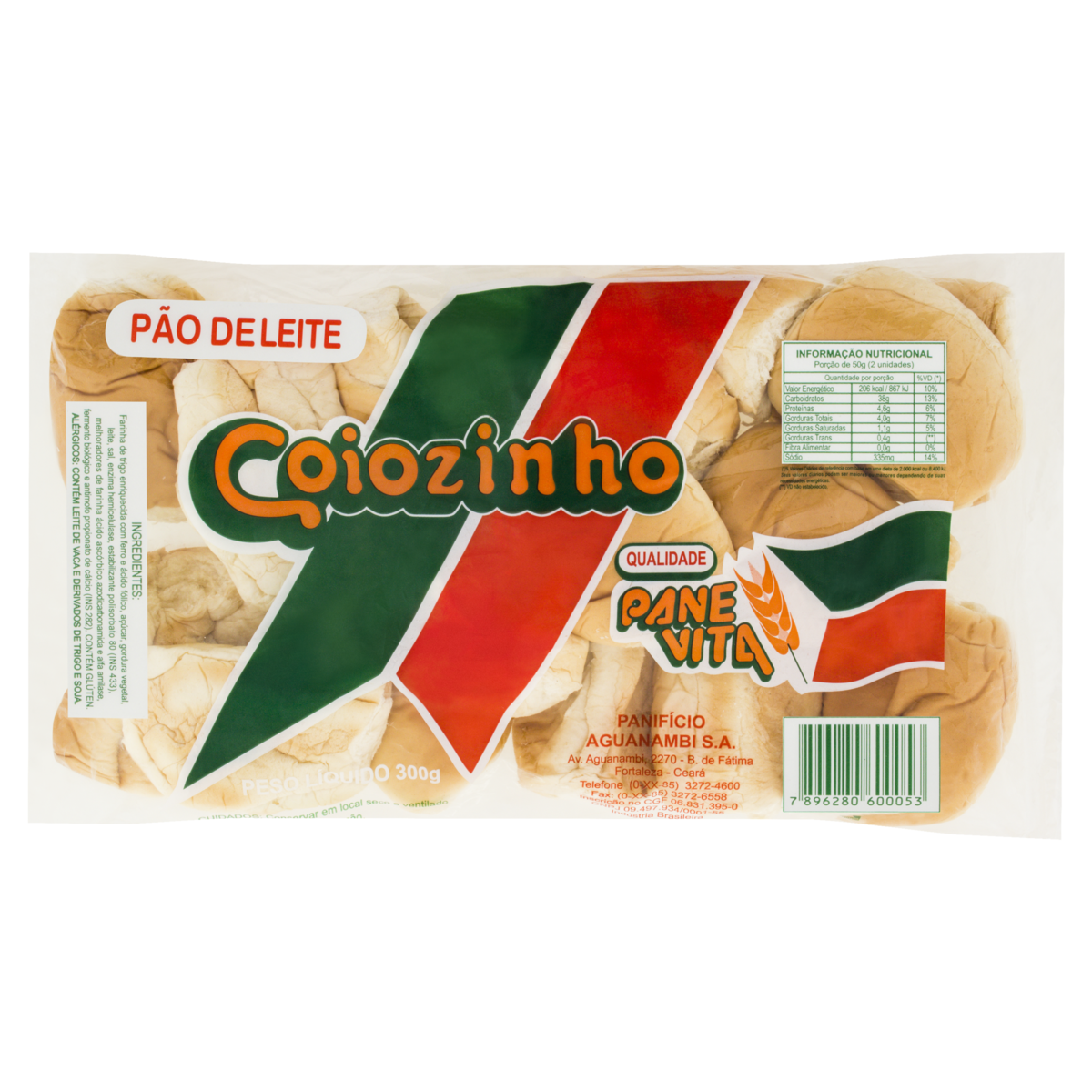 PAO LEITE PANEVITA 300G COIOZINHO
