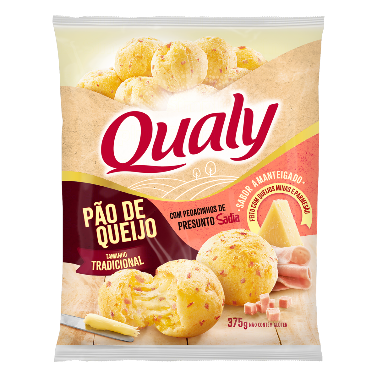 PAO DE QUEIJO QUALY TRADICIONAL COM PRESUNTO 375G