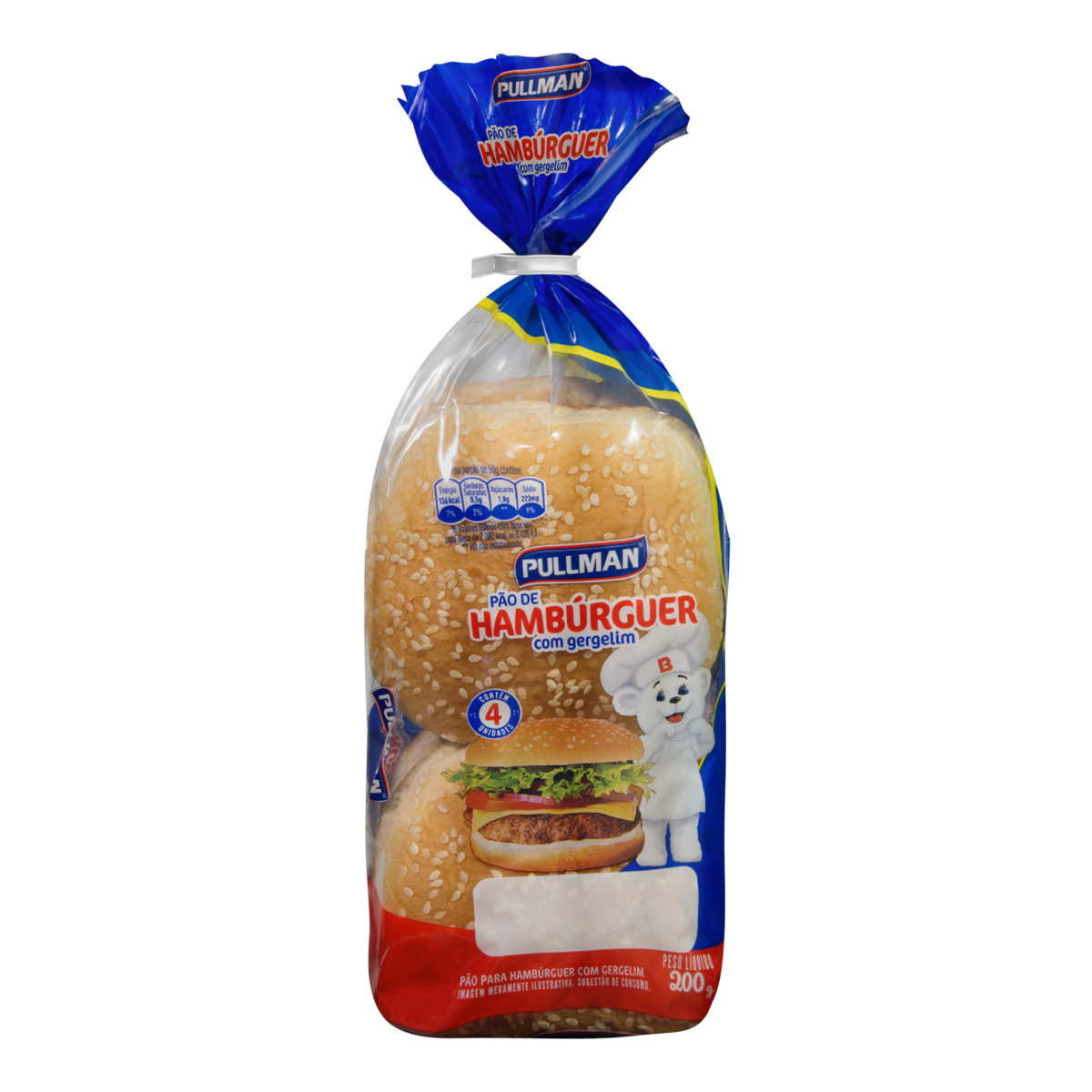 Pao P/Hamburguer C/Gergelim Pullman 200gr