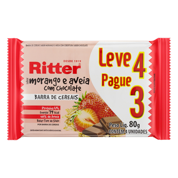 BARRA DE CEREAL RITTER MORANGO E AVEIA L
