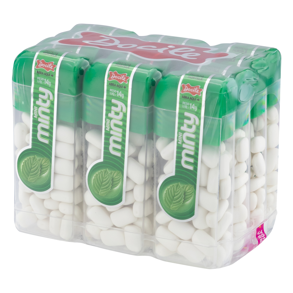 MINI PASTILHA DOCILE MINTY SORTIDO MENTOLADO 14G