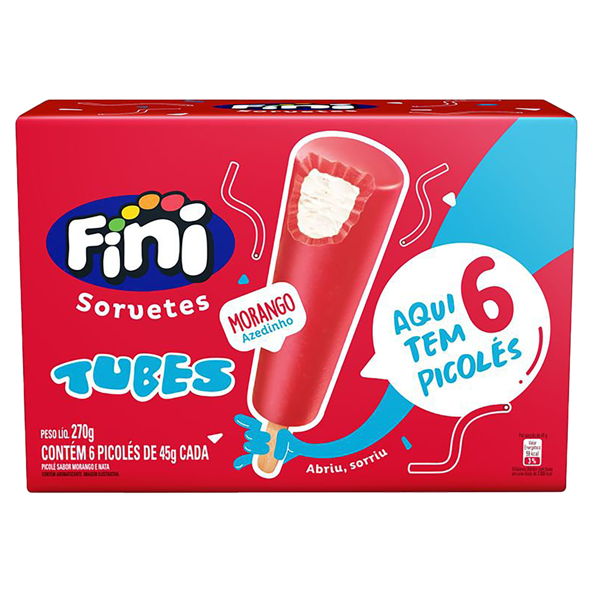 Picole Morango Tubes c/6 un Fini 270g <<< INATIVO >>>