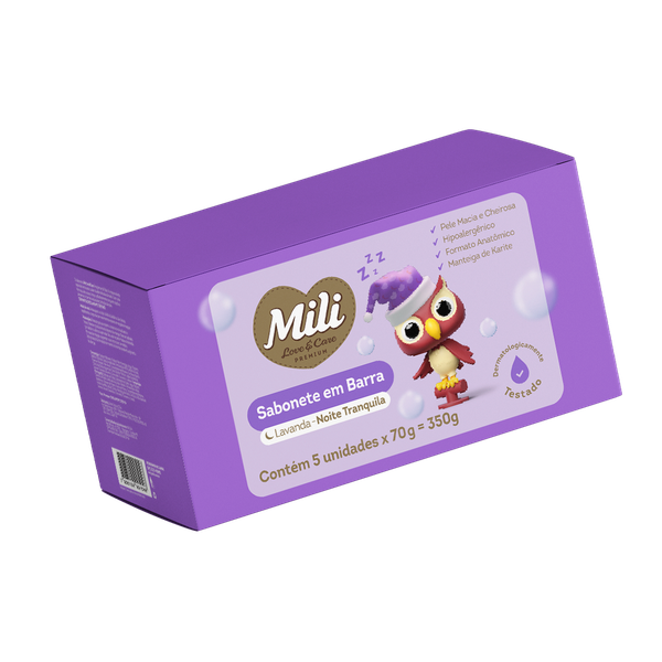 SABONETE BARRA MILI LOVECARE 70G LAVANDA